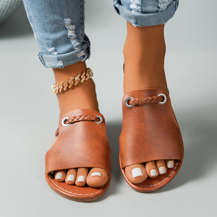 TATJANA - SANDALIAS SLIDE CONFORT ESTILO TRENZADO