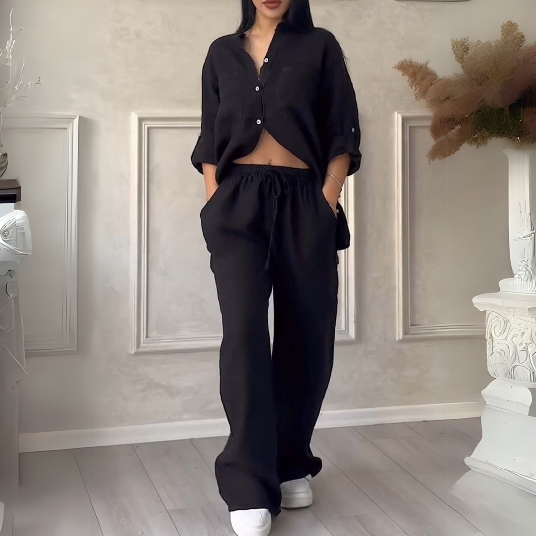 Fara | Conjunto de Algodón y Lino de Lujo – Camisa y Pantalones