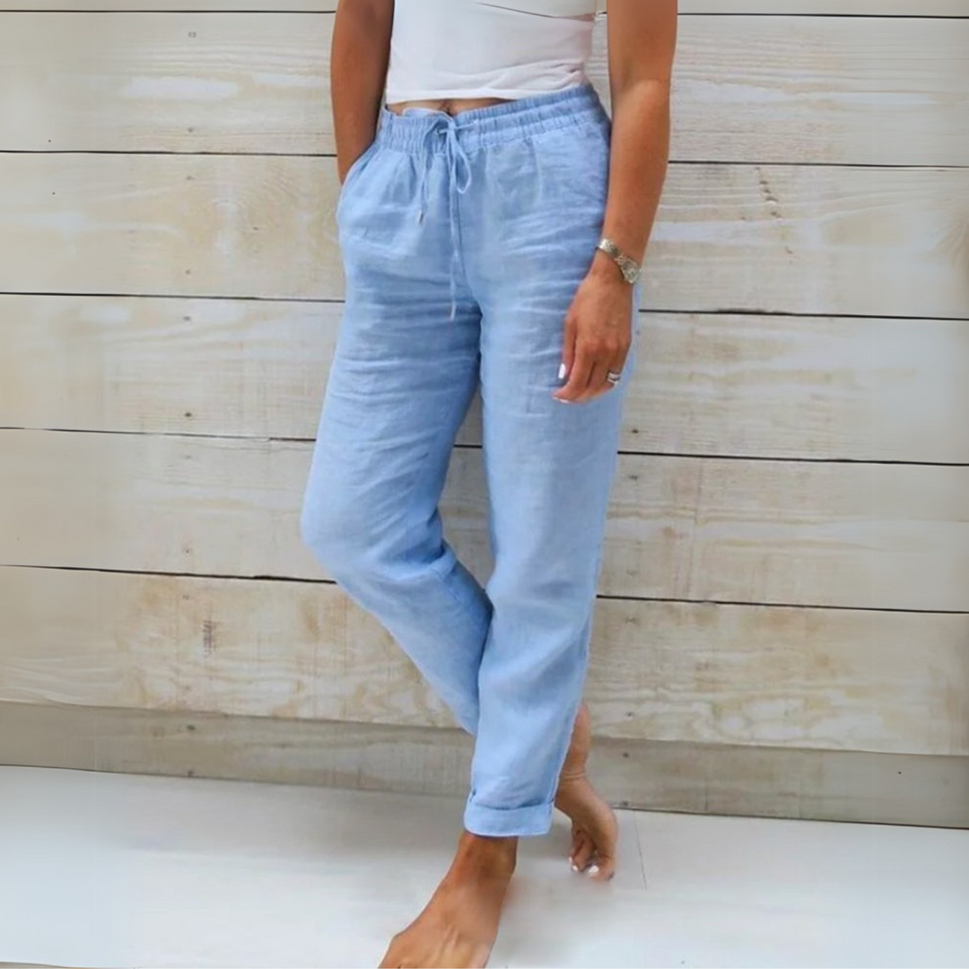 Allison | Pantalones a Medida de Algodón y Lino de Lujo