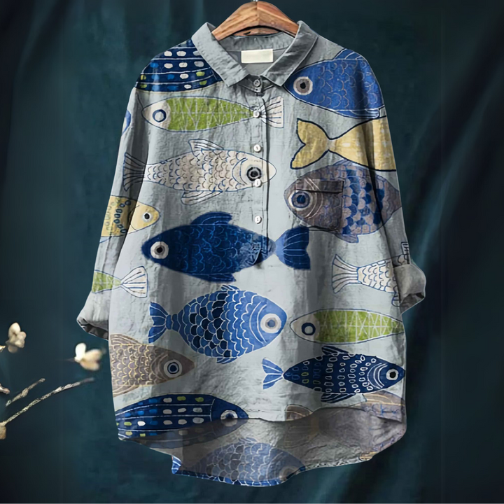 Mable | Camisa con Estampado de Peces