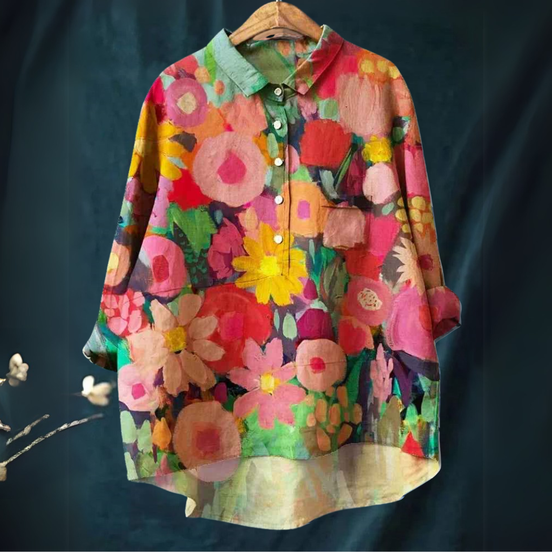 Janine | Camisa con Estampado Floral Vintage