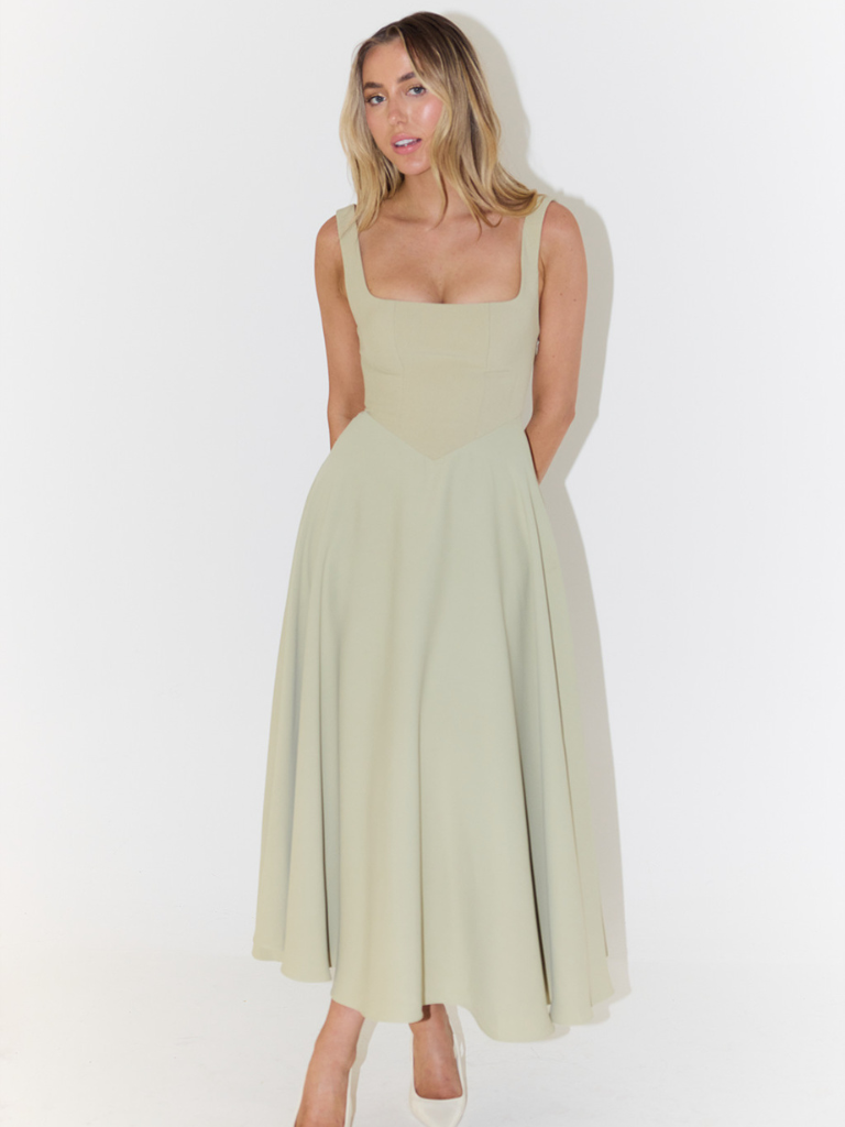 KRIZZIA - VESTIDO MIDI DE VERANO LISTO PARA PASARELA