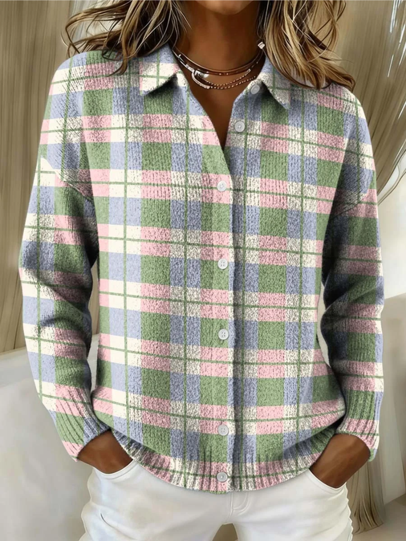 MURIE - CARDIGAN DE CUADROS PASTEL