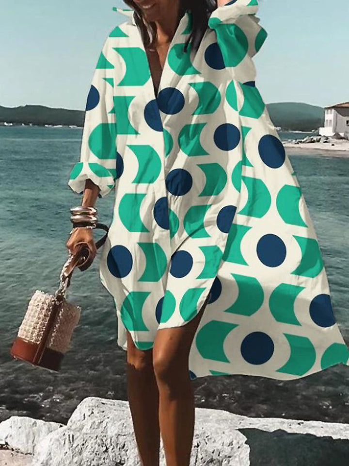 CAROLINE - VESTIDO CAMISA RETRO CON DRAPEADO