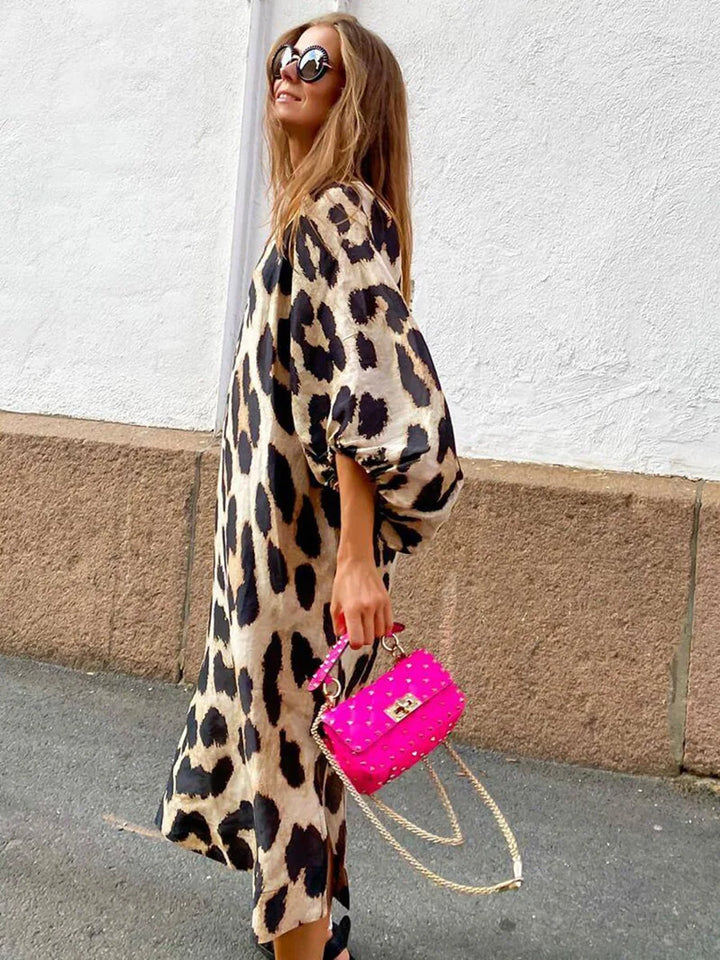 ZABRINA - VESTIDO MAXI CON ESTAMPADO DE LEOPARDO