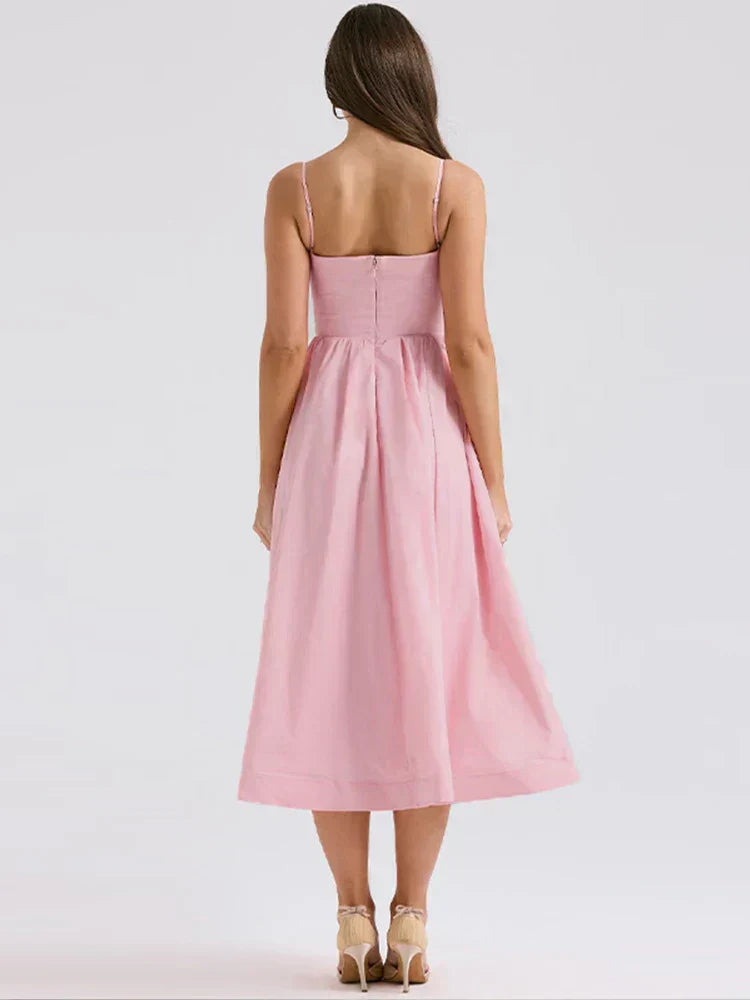 ELAINA - VESTIDO MIDI DE VERANO CON TIRANTES DELGADOS