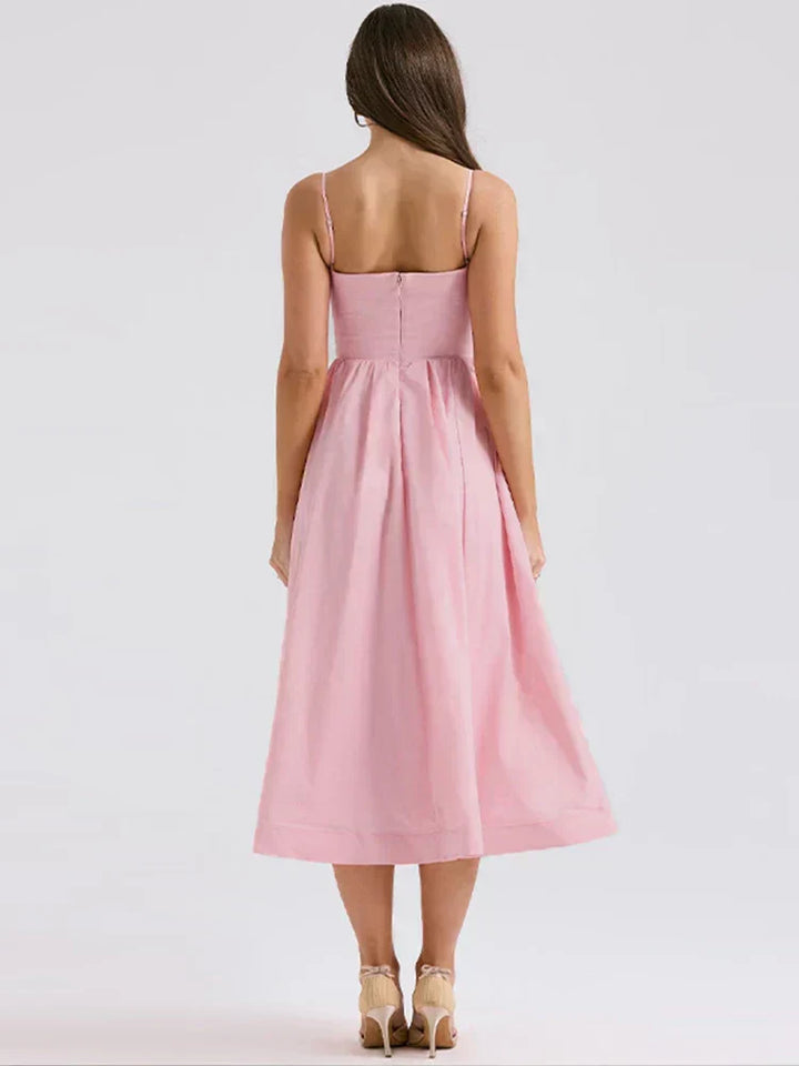 ELAINA - VESTIDO MIDI DE VERANO CON TIRANTES DELGADOS