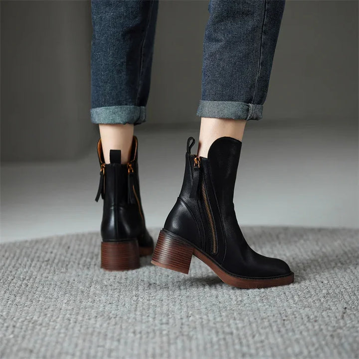 SIONA - BOTAS DE PIEL GENUINA PARA TOBILLO