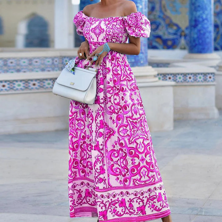 YSLANNA - VESTIDO MAXI DE VERANO CON HOMBROS DESCUBIERTOS