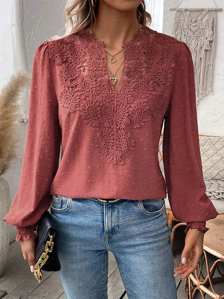 GIANNA - BLUSA ELEGANTE DE ENCAJE