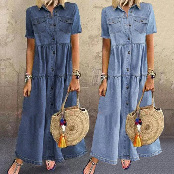 AIKO - VESTIDO DE MANGA CORTA DE AJUSTE RELAJADO CON BOLSILLOS