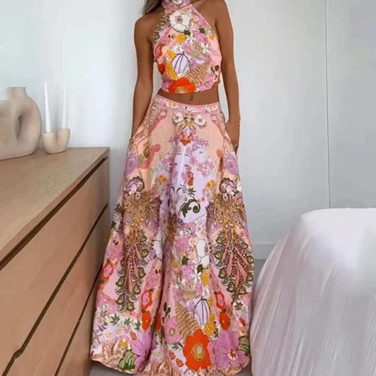 BENELLA - CONJUNTO DE FALDA Y TOP FLORAL