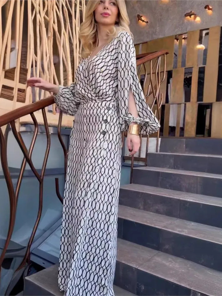 KARLA - CONJUNTO DE PANTALÓN DE PIERNA ANCHA DE ALTA MODA