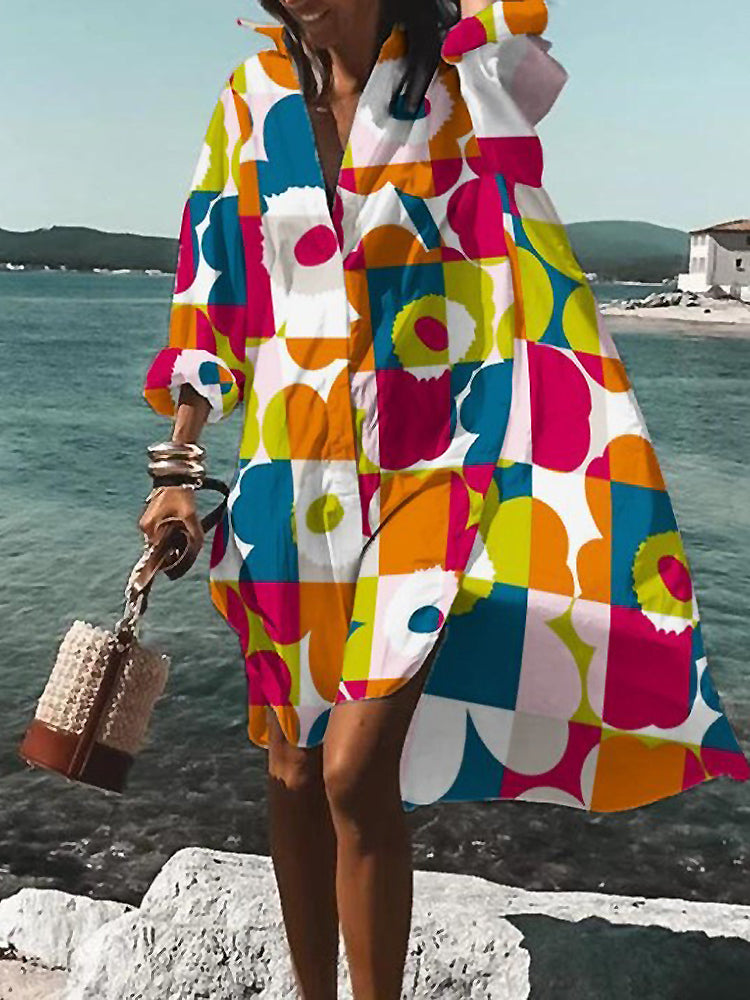 CAROLINE - VESTIDO CAMISA RETRO CON DRAPEADO