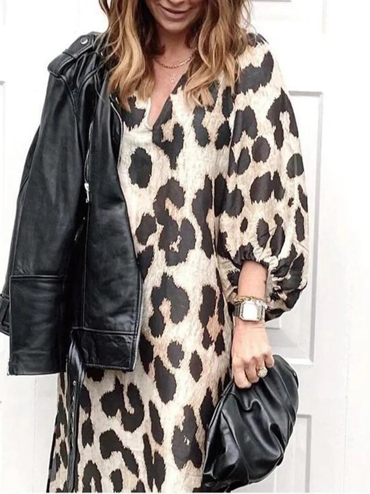 ZABRINA - VESTIDO MAXI CON ESTAMPADO DE LEOPARDO