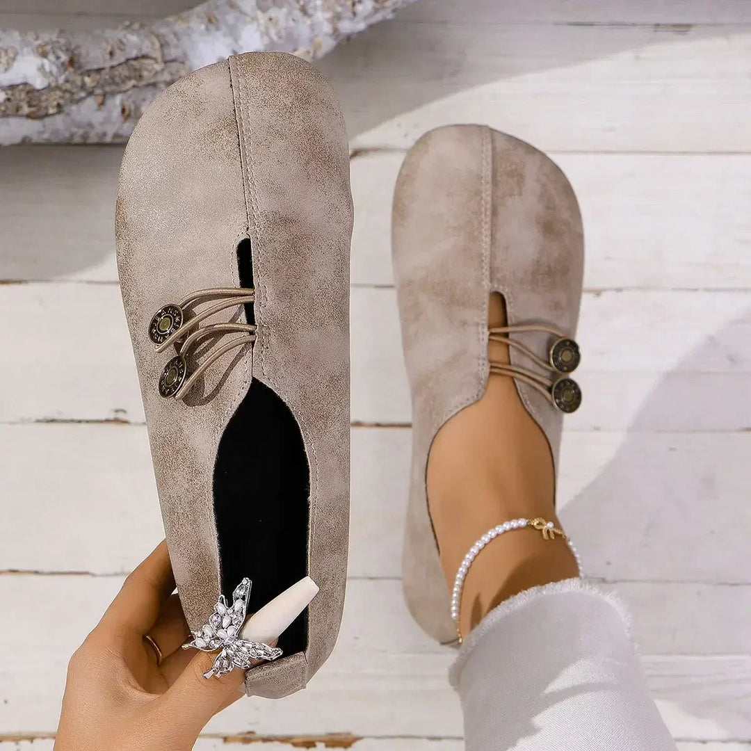 JODI - MOCASINES DE CUIDADO PARA LOS PIES EN SUEDE SUAVE
