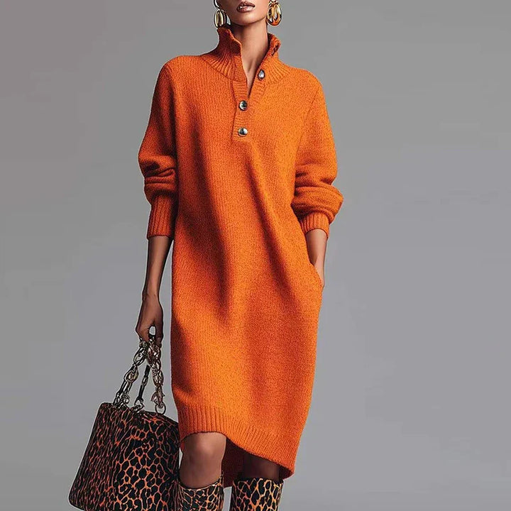 BELLE – VESTIDO DE PUNTO SUAVE CON BOTONES