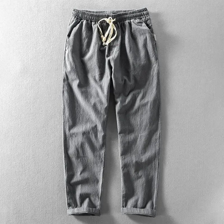 CORDY - PANTALONES RELAJADOS DE LINO CON CORDÓN