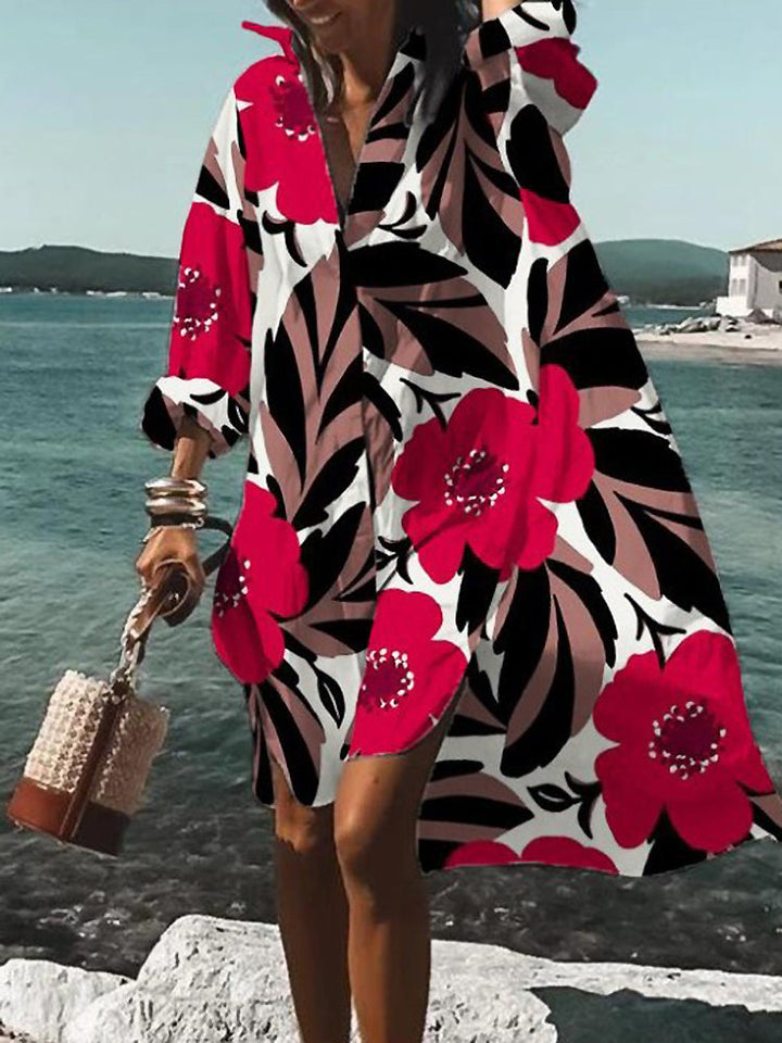 CAROLINE - VESTIDO CAMISA RETRO CON DRAPEADO