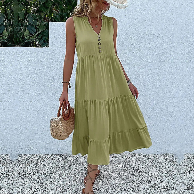 HOLANDA - VESTIDO MAXI FLUIDO ELEGANTE Y VENTILADO