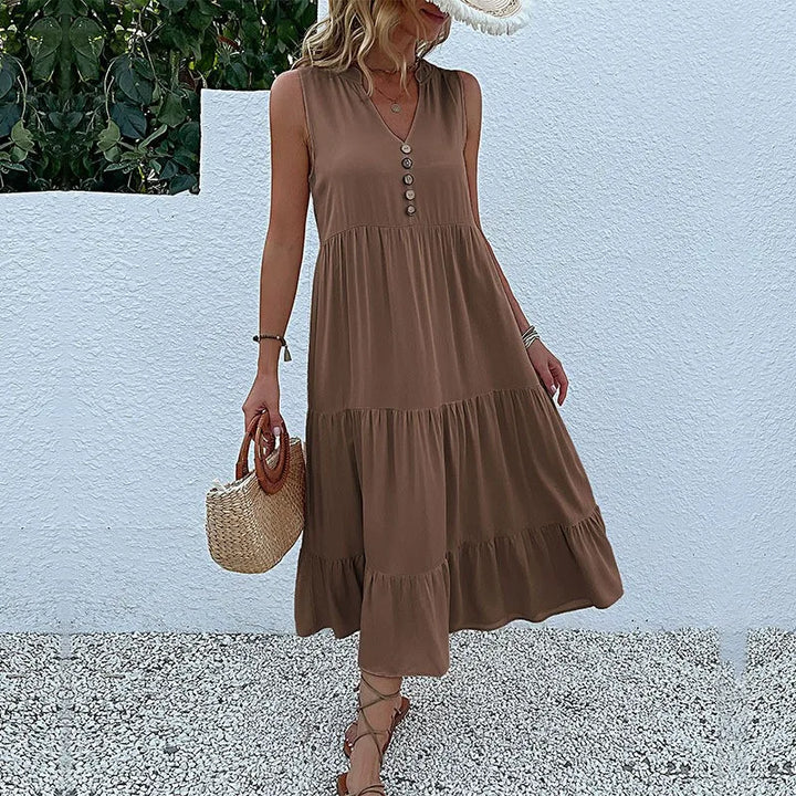 HOLANDA - VESTIDO MAXI FLUIDO ELEGANTE Y VENTILADO