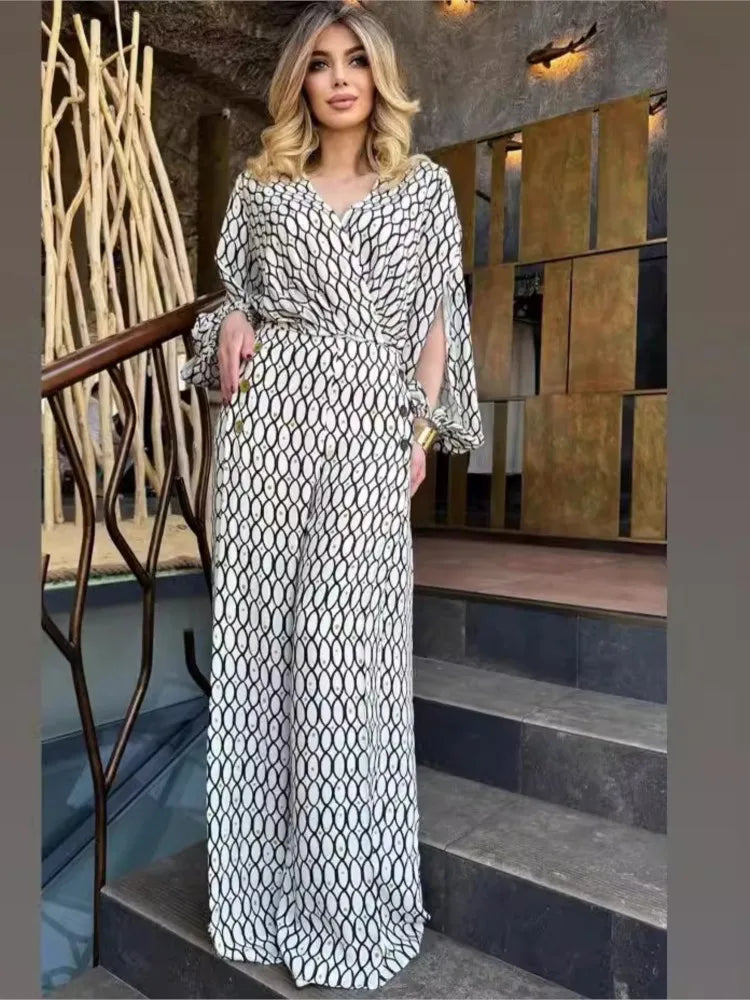 KARLA - CONJUNTO DE PANTALÓN DE PIERNA ANCHA DE ALTA MODA