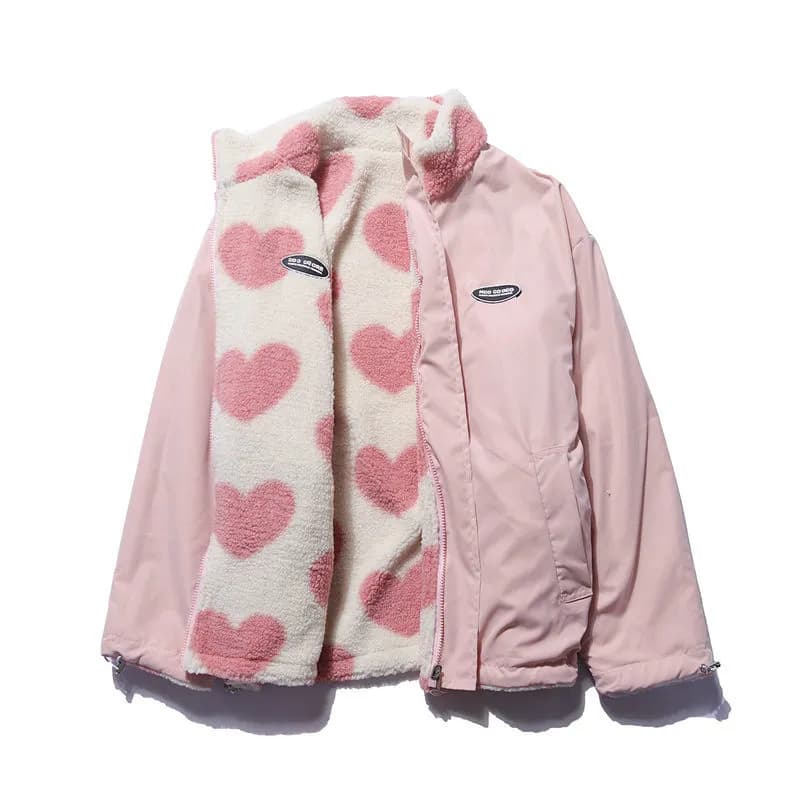 KATHRYN - CHAQUETA REVERSIBLE CON ESTAMPADO DE CORAZÓN