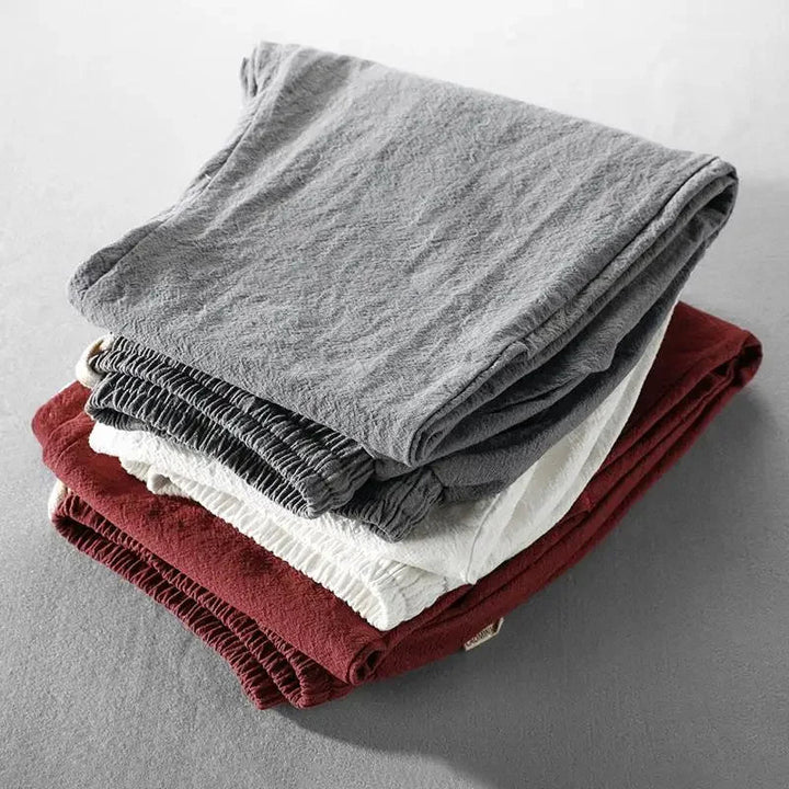 CORDY - PANTALONES RELAJADOS DE LINO CON CORDÓN