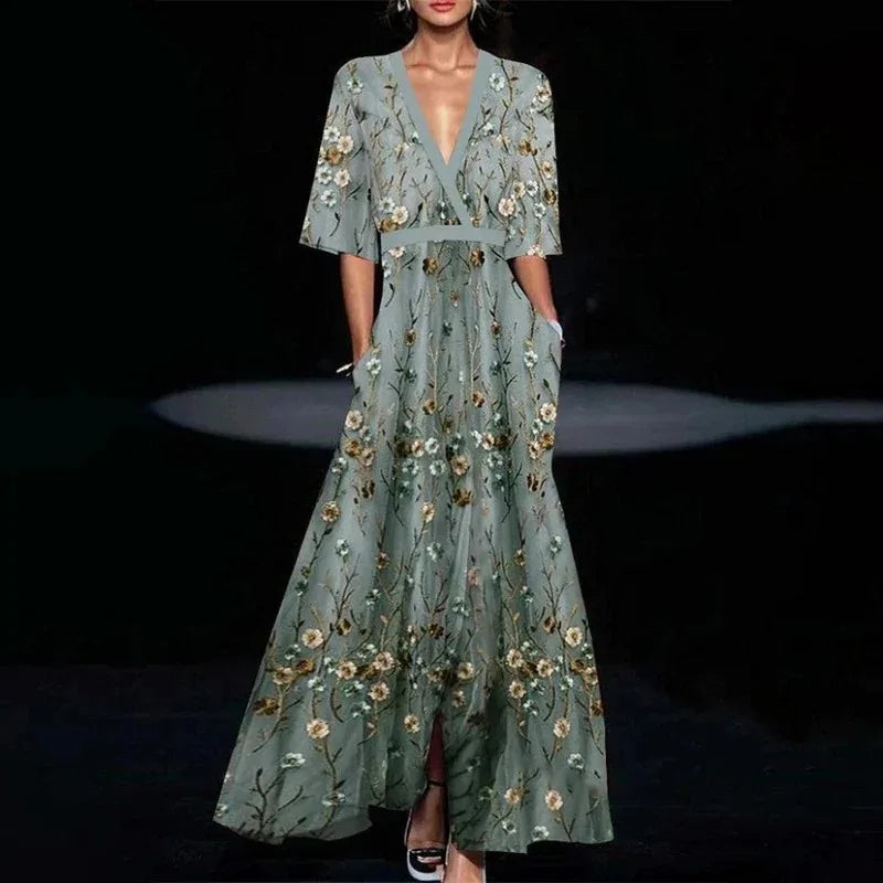 Jamie | Vestido Maxi Elegante con Estampado Floral