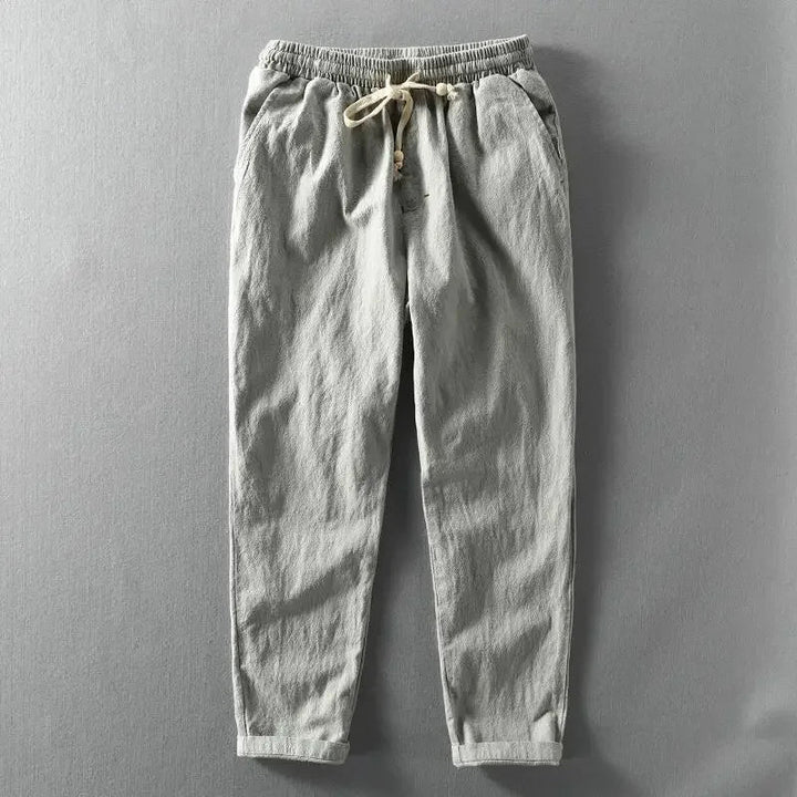 CORDY - PANTALONES RELAJADOS DE LINO CON CORDÓN