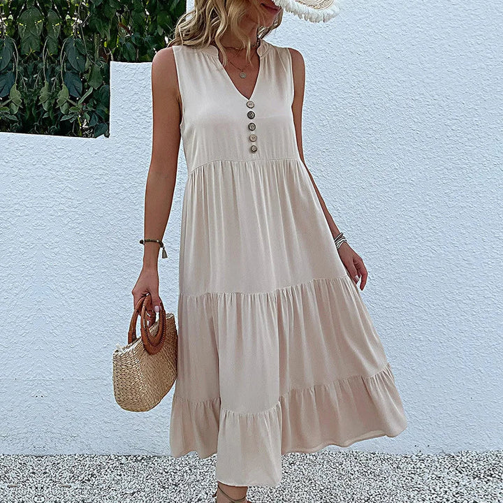 HOLANDA - VESTIDO MAXI FLUIDO ELEGANTE Y VENTILADO