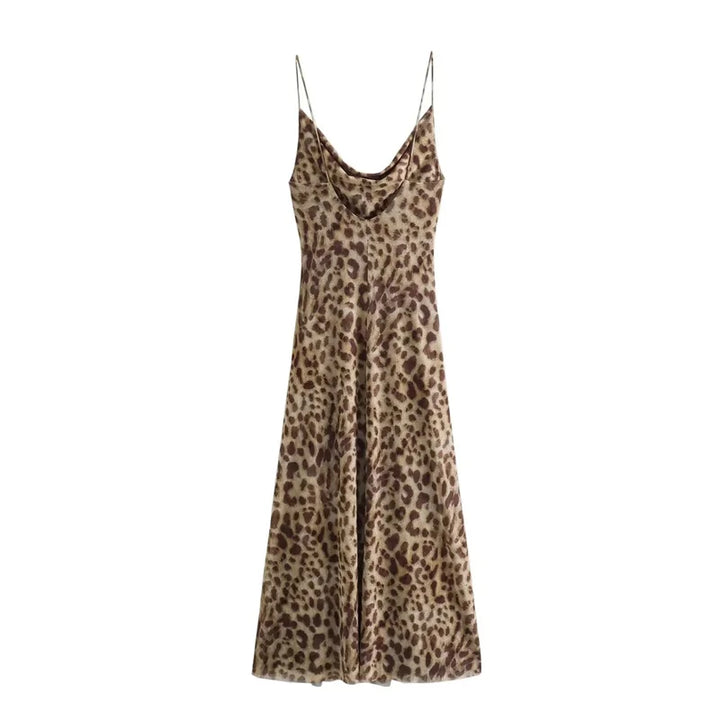 JAMILLA - VESTIDO MAXI CON TIRANTES INSPIRADO EN EL LEOPARDO