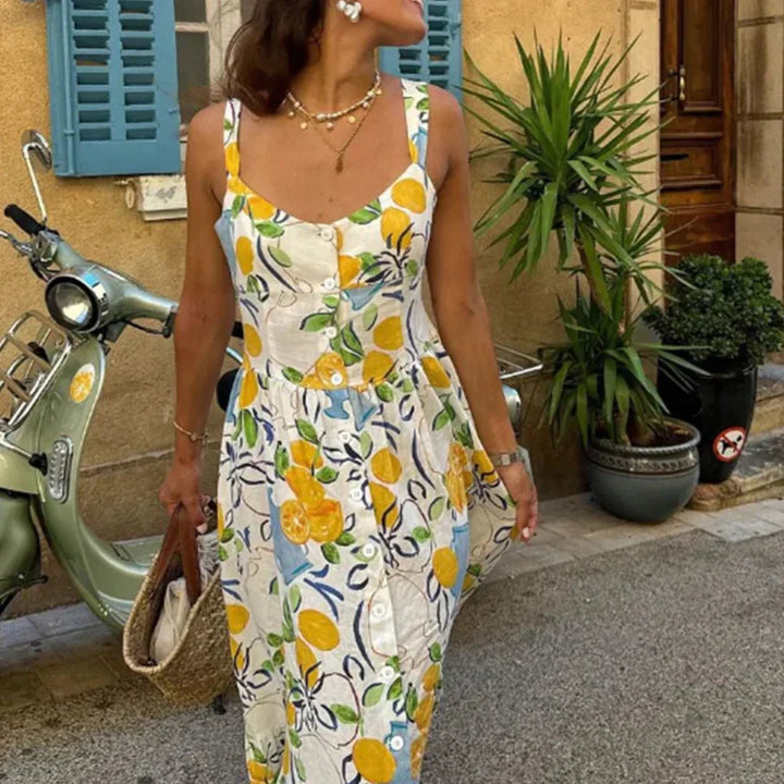 MARCELLE - VESTIDO MIDI ESTAMPADO DE LIMÓN
