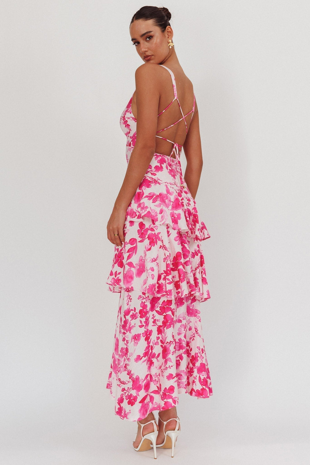 FERRERAS - VESTIDO MIDI REFINADO CON VOLANTES