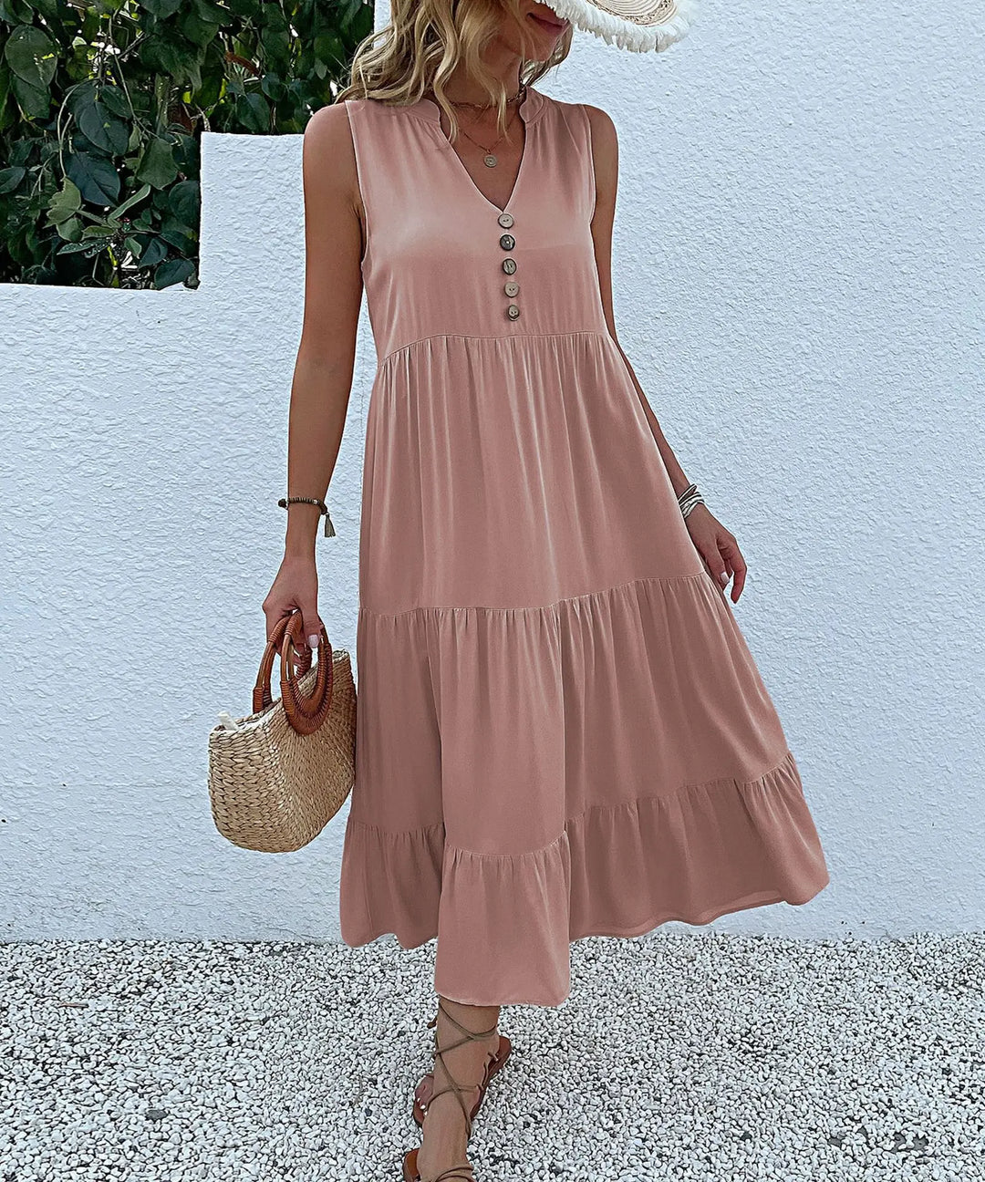 HOLANDA - VESTIDO MAXI FLUIDO ELEGANTE Y VENTILADO
