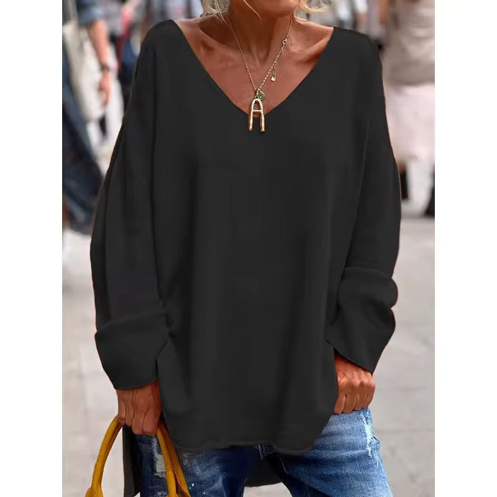 PAU - BLUSA DE CUELLO EN V DE AJUSTE RELAJADO