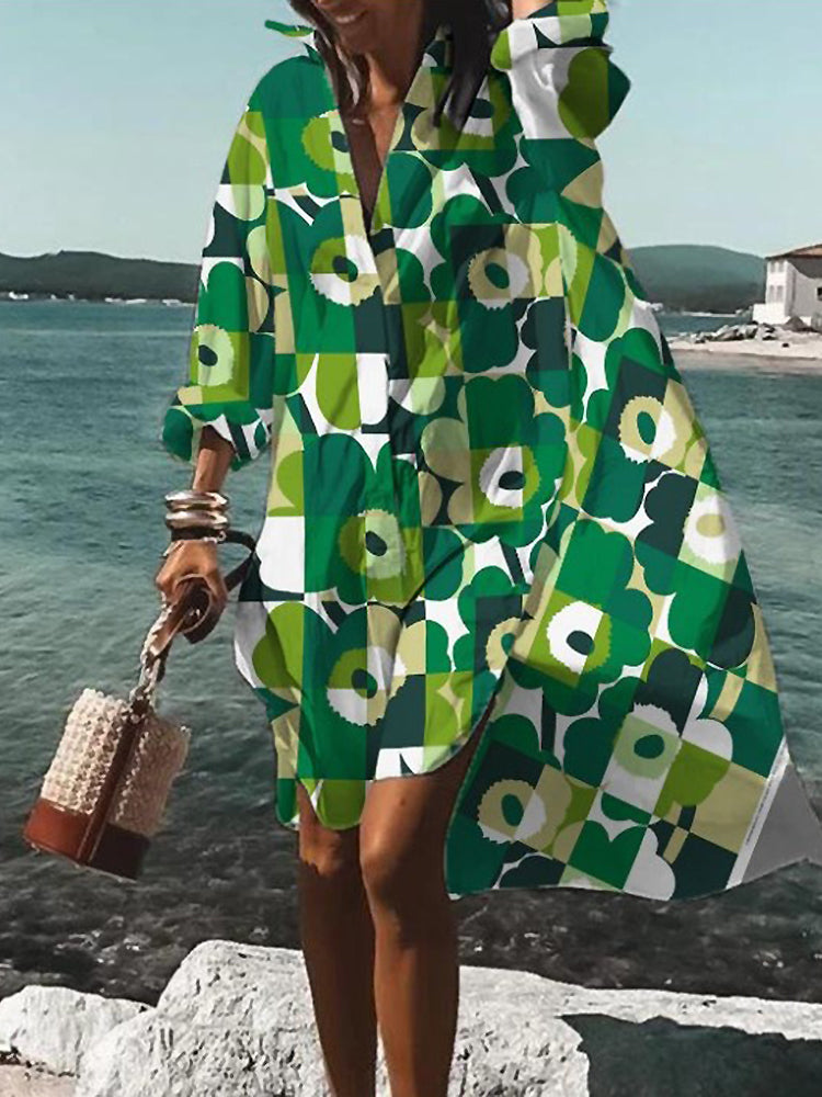 CAROLINE - VESTIDO CAMISA RETRO CON DRAPEADO