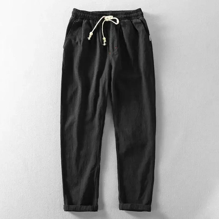 CORDY - PANTALONES RELAJADOS DE LINO CON CORDÓN