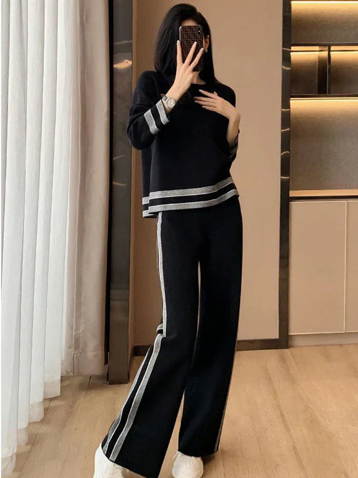 Aubrey™ - Conjunto de Chándal Casual Cómodo y Holgado de Manga Larga con Rayas