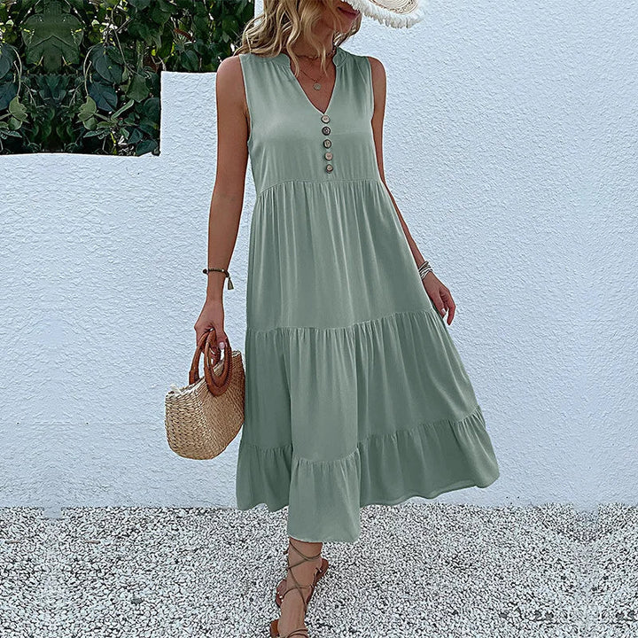 HOLANDA - VESTIDO MAXI FLUIDO ELEGANTE Y VENTILADO