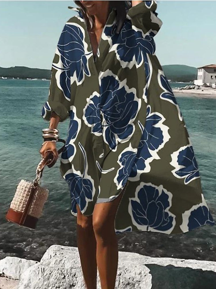 CAROLINE - VESTIDO CAMISA RETRO CON DRAPEADO