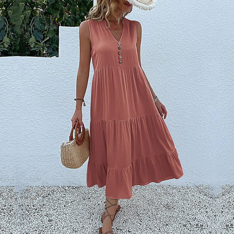 HOLANDA - VESTIDO MAXI FLUIDO ELEGANTE Y VENTILADO