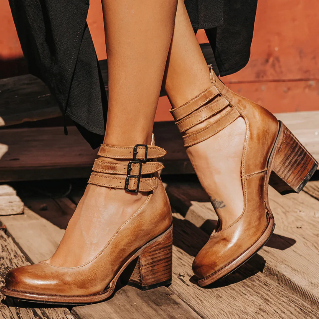 VENECIA - TACONES DE CUERO RETRO GLAMOROSOS