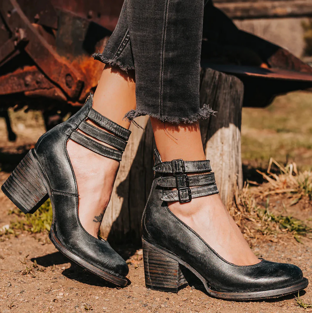 VENECIA - TACONES DE CUERO RETRO GLAMOROSOS