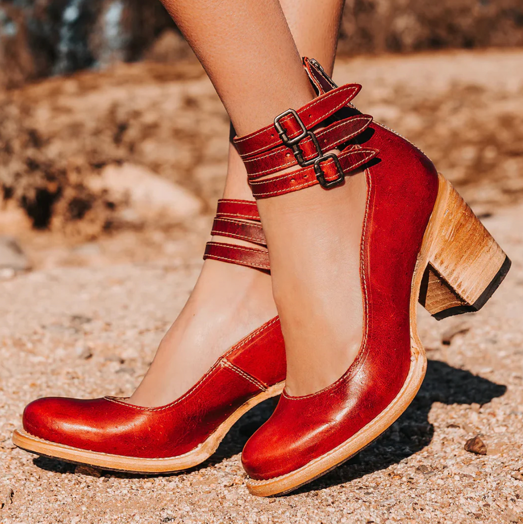 VENECIA - TACONES DE CUERO RETRO GLAMOROSOS