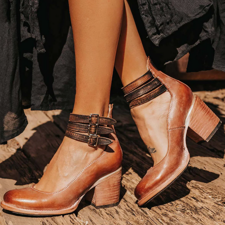 VENECIA - TACONES DE CUERO RETRO GLAMOROSOS