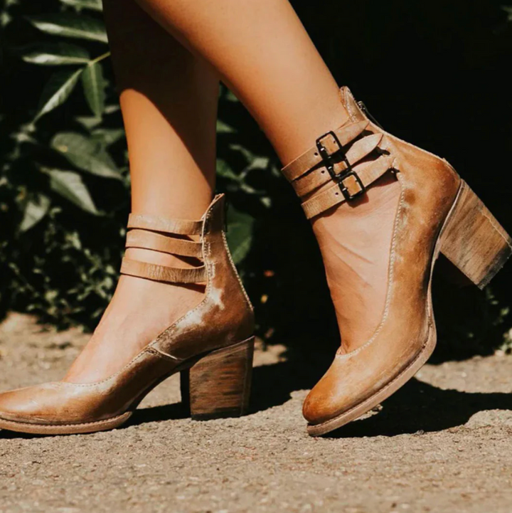 VENECIA - TACONES DE CUERO RETRO GLAMOROSOS