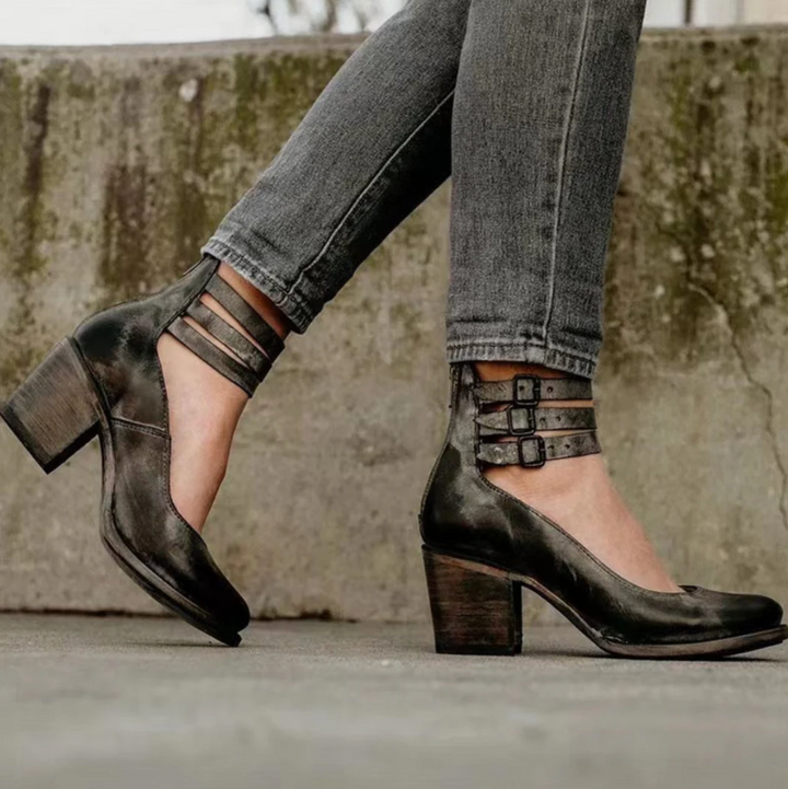 VENECIA - TACONES DE CUERO RETRO GLAMOROSOS