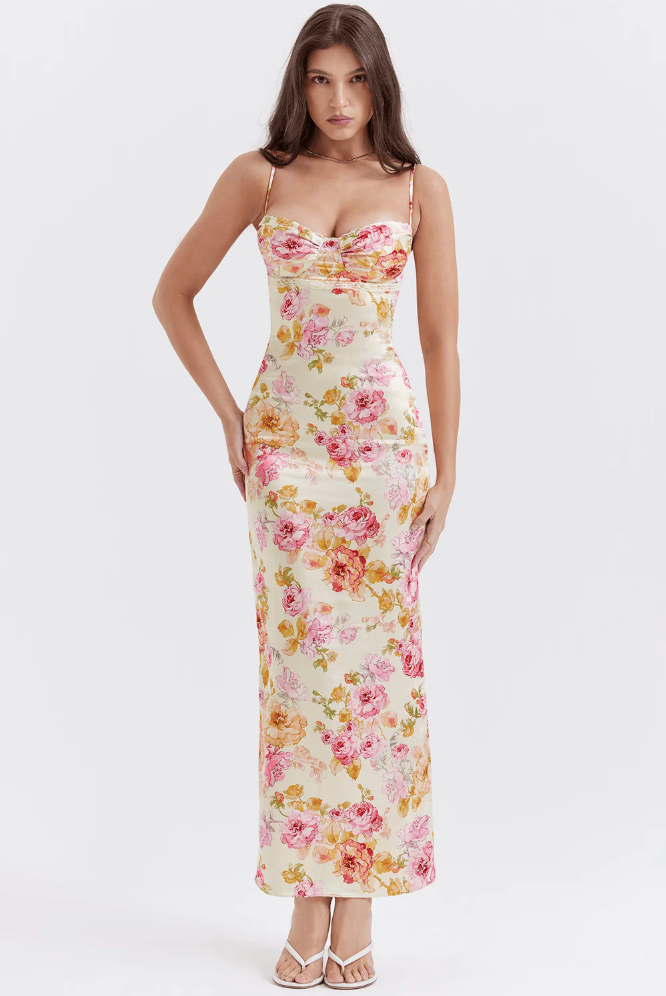 Selene - Encantador Vestido Floral con Tirantes Finos