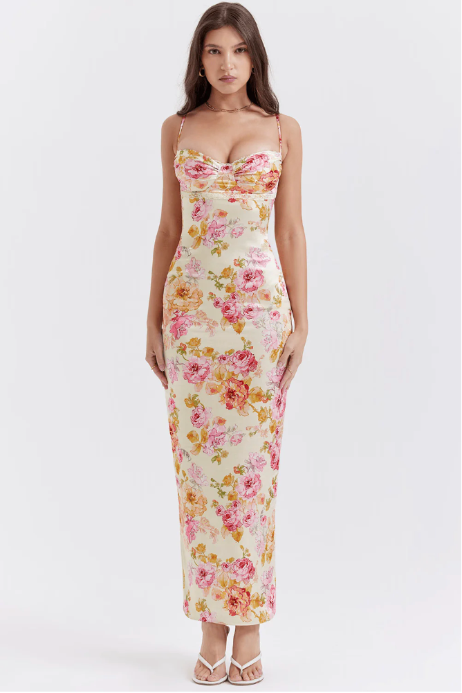 Selene - Encantador Vestido Floral con Tirantes Finos